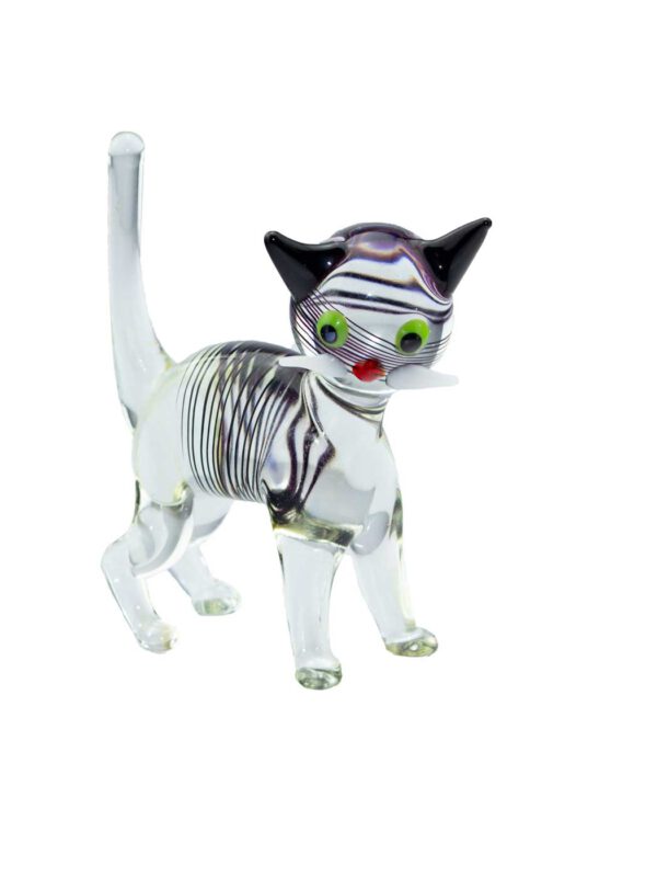 Glasfigur Katze kristall gestreift