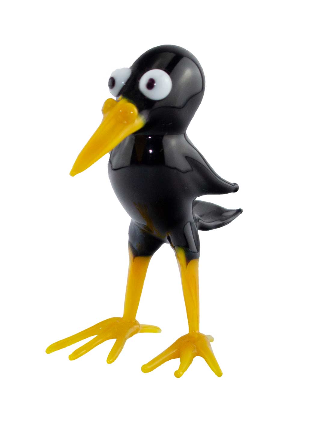 Glasfigur Rabe stehend