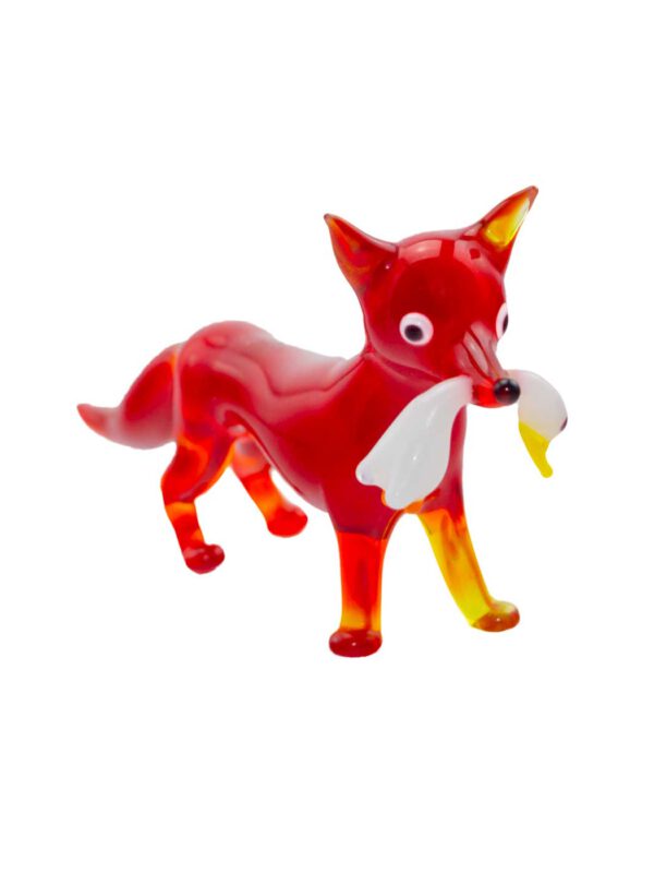 Glasfigur Fuchs mit Gans
