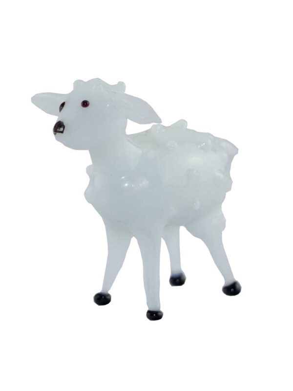 Glasfigur Schaf weiß
