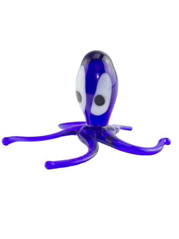Glasfigur Krake blau