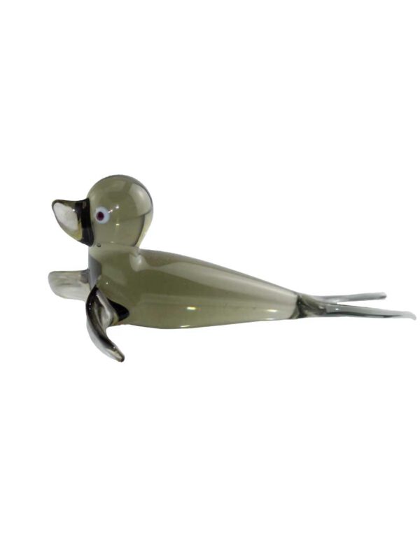 Glasfigur Robbe grau