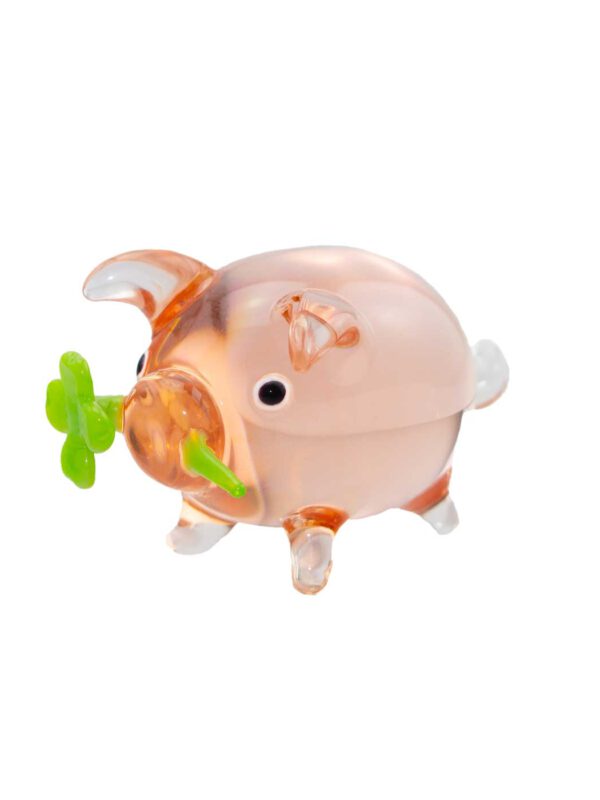 Glasfigur Glücksschwein groß