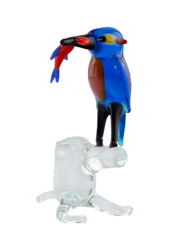 Glasfigur Eisvogel auf Stamm