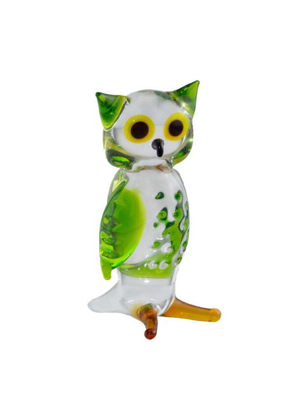 Glasfigur Eule kristall grün