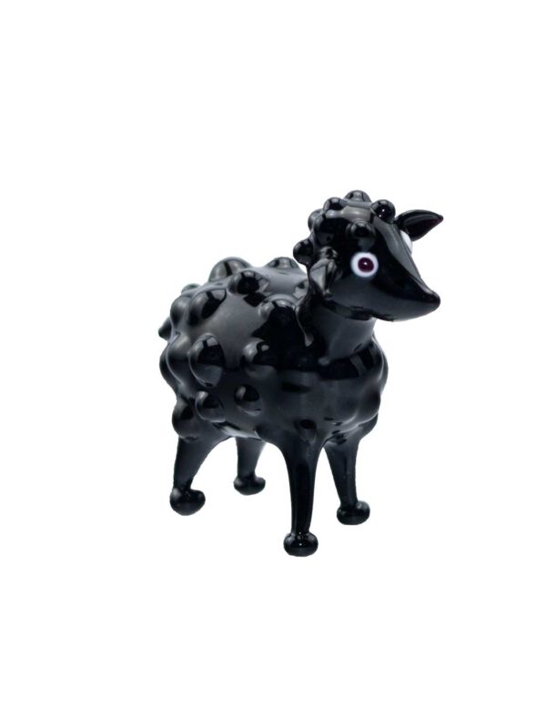 Glasfigur Schaf schwarz