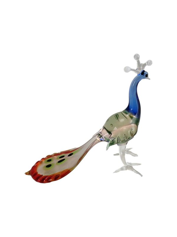 Glasfigur Pfau bunt