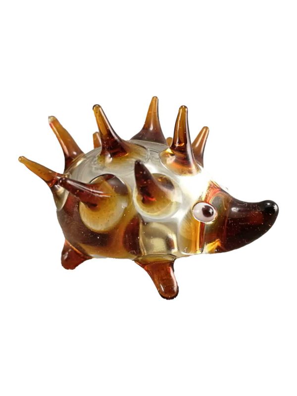 Glasfigur Igel kristall braun