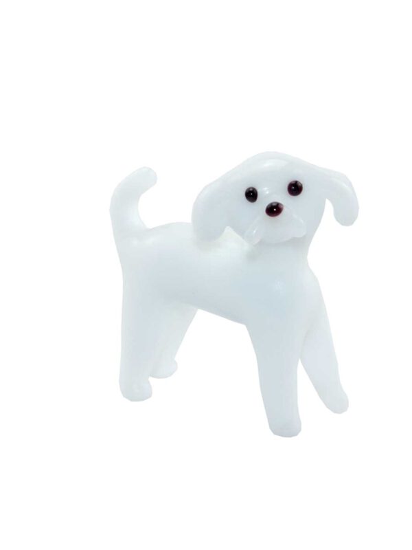 Glasfigur Hund weiß