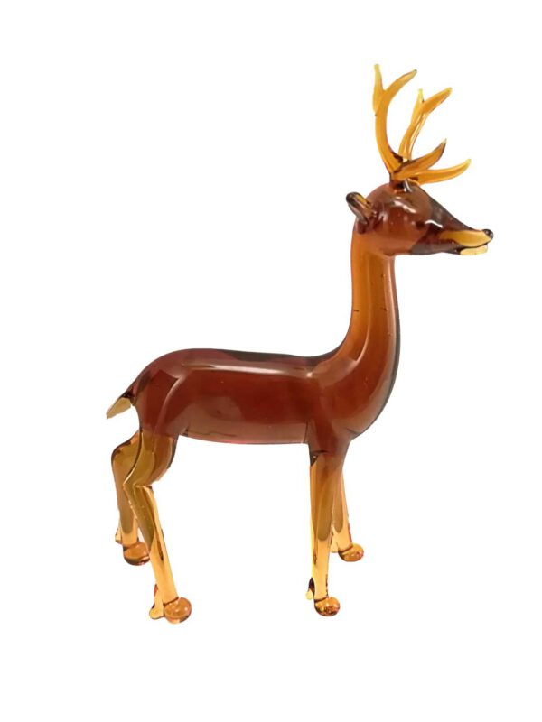 Glasfigur Rehbock braun