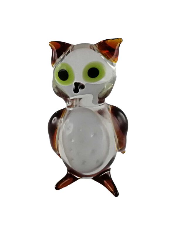 Glasfigur Eule kristall braun