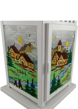 Laterne weiß, 2 Jahreszeiten