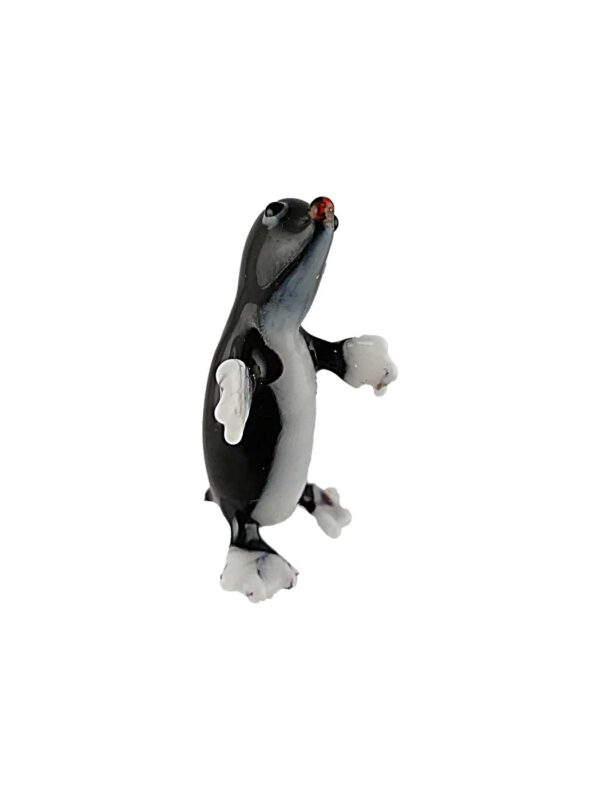 Glasfigur Maulwurf schwarz weiß