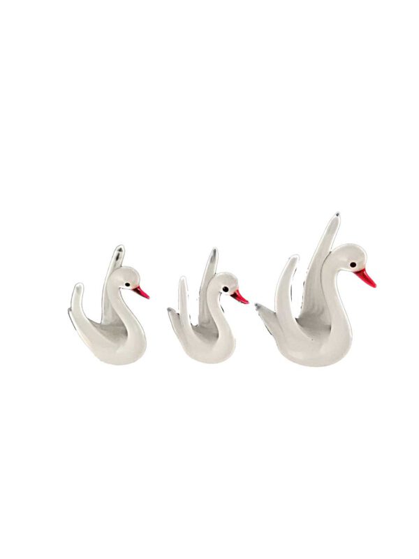 Glasfigur Schwanengruppe weiß