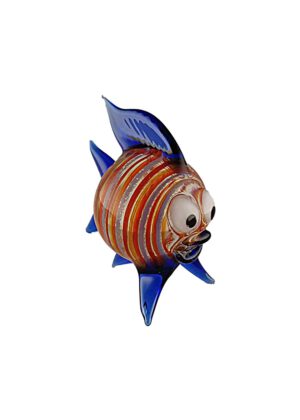 Glasfigur Kugelfisch kristall blau