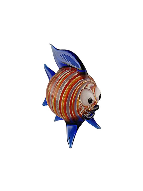 Glasfigur Kugelfisch kristall blau