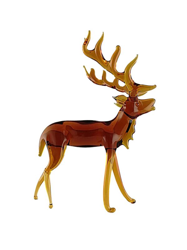 Glasfigur Hirsch braun