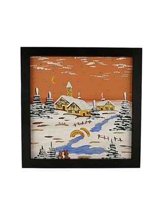 Bilderrahmen schwarz mit Beleuchtung in terracotta groß