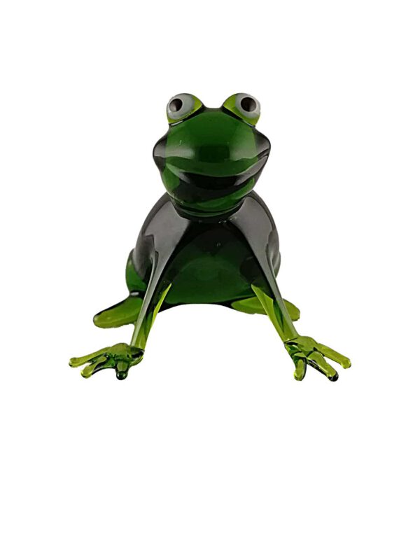 Glasfigur Frosch sitzend