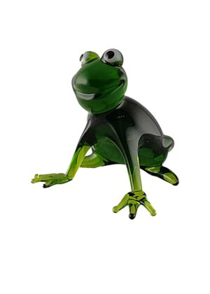 Glasfigur Frosch sitzend