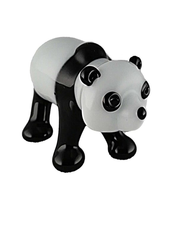 Glasfigur Pandabär schwarz weiß