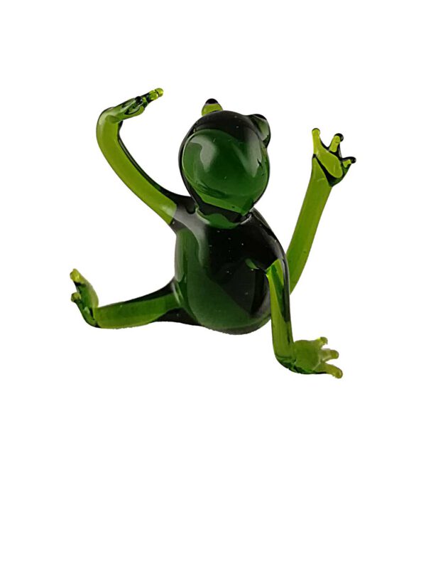 Glasfigur Yogafrosch grün