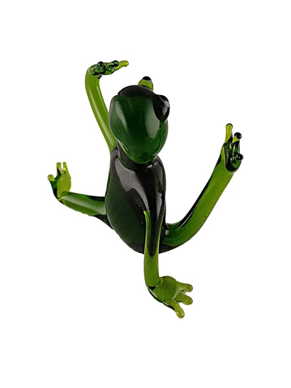 Glasfigur Yogafrosch grün