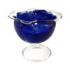 Teelichtglas mit Granulat blau