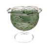 Teelichtglas mit Granulat grün