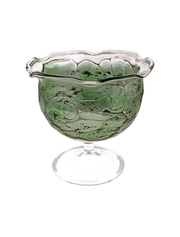 Teelichtglas mit Granulat grün