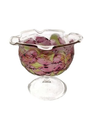 Teelichtglas mit Granulat rosa hellgrün