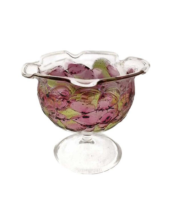Teelichtglas mit Granulat rosa hellgrün