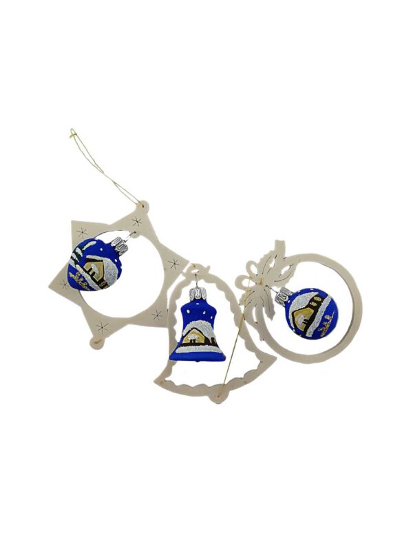 Gehänge Holz Glas blau