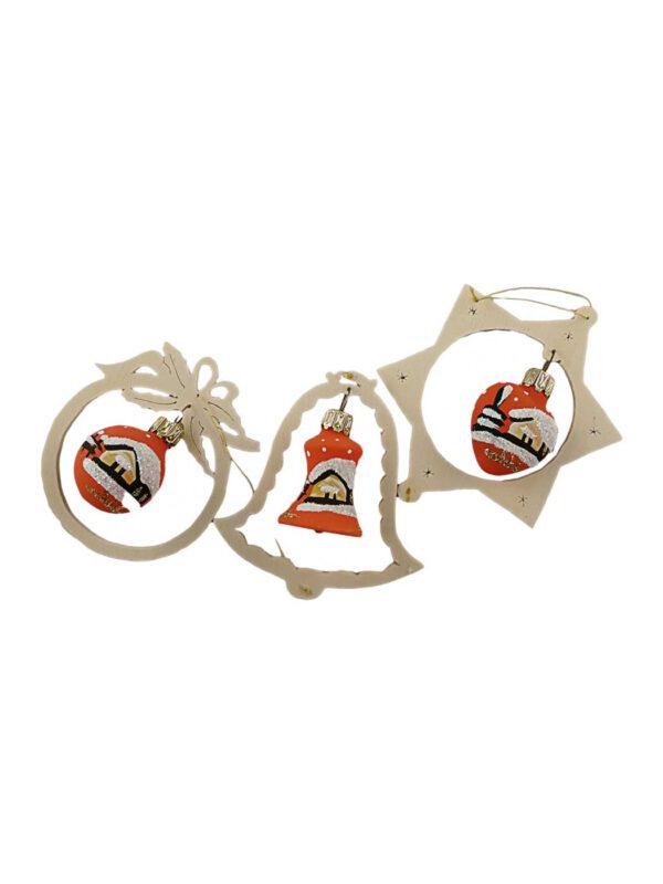 Gehänge Glas Holz orange