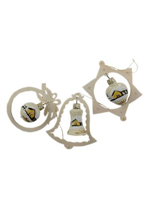 Gehänge Glas Holz beige