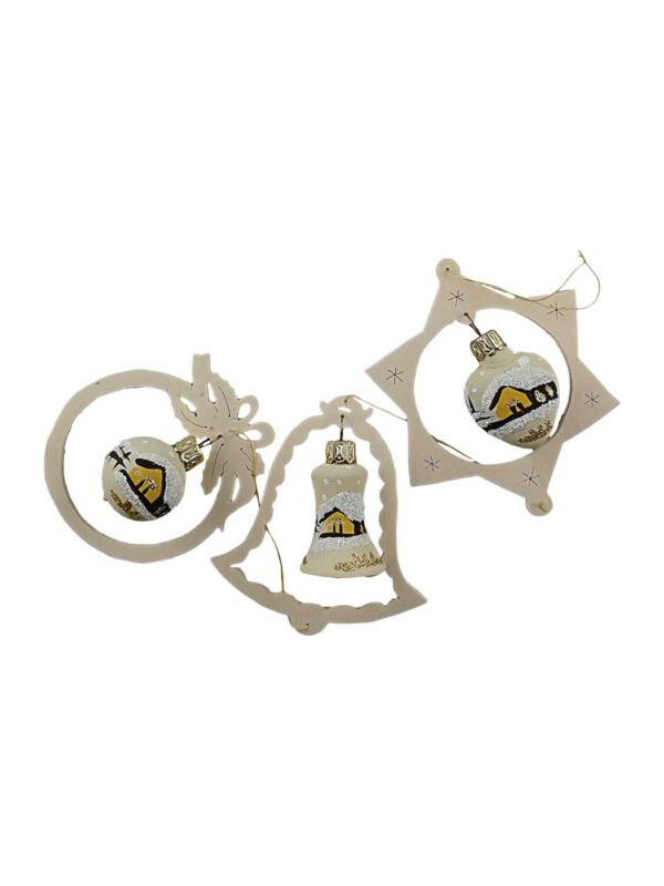 Gehänge Glas Holz beige