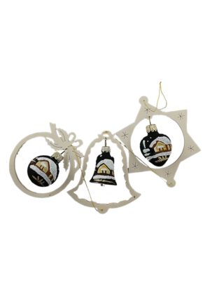 Gehänge Glas Holz schwarz