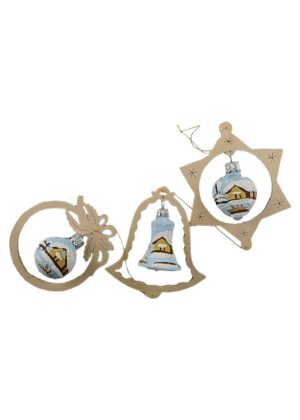 Gehänge Glas Holz hellblau