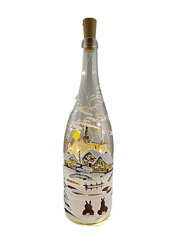 Flasche bemalt mit Beleuchtung