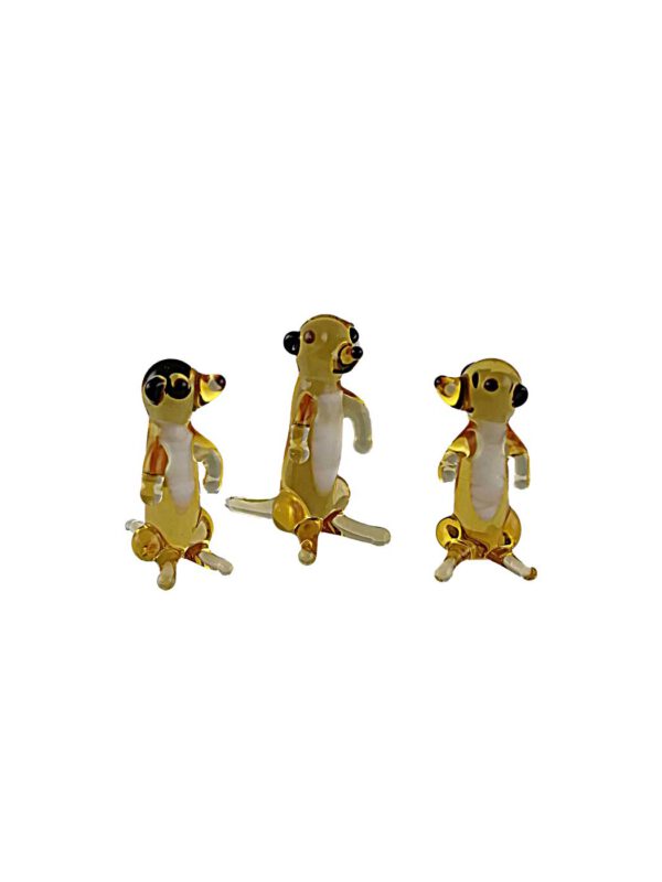 Glasfigur Erdmännchengruppe klein