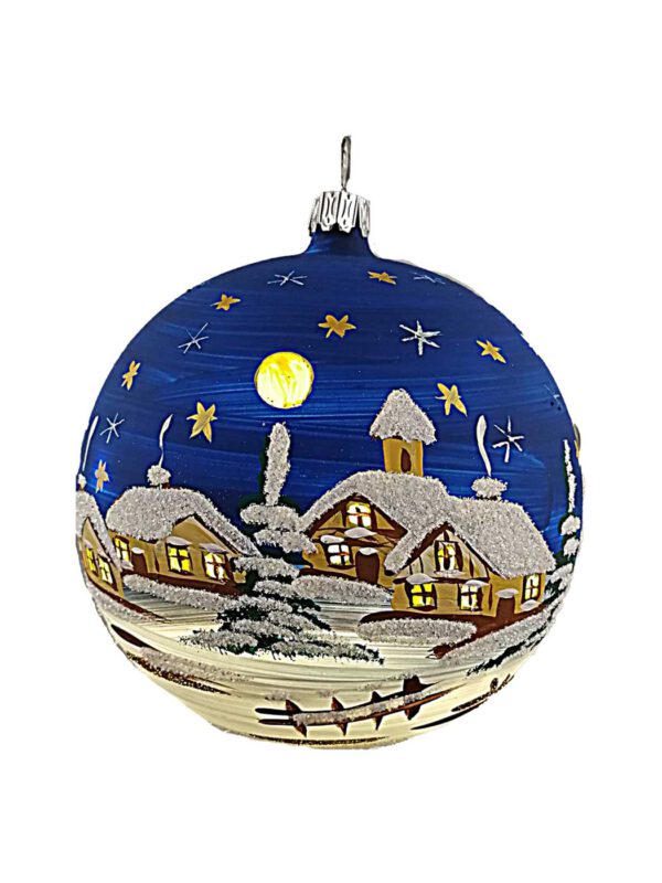 12cm Kugel blau beleuchtet