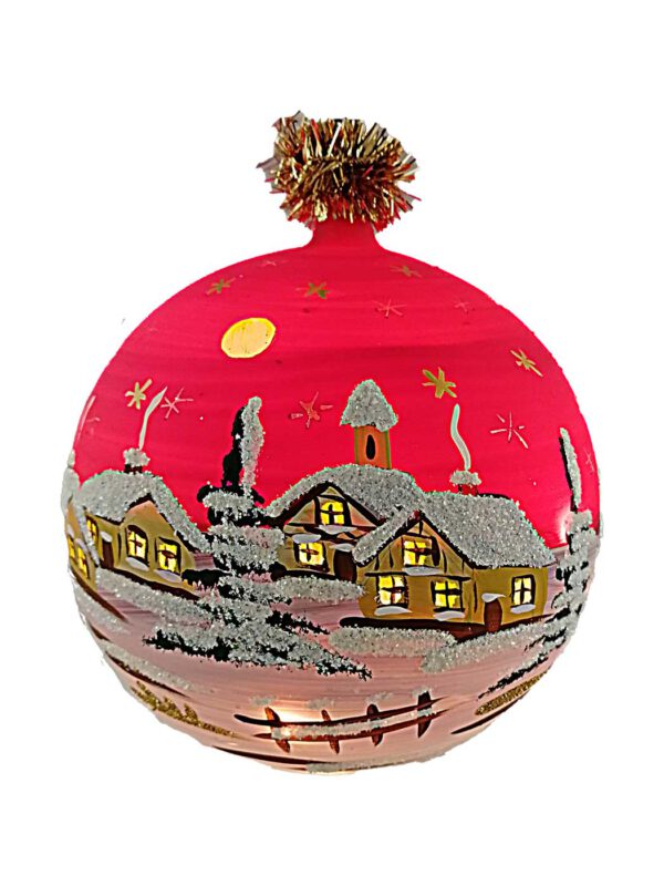 12cm Kugel rot beleuchtet