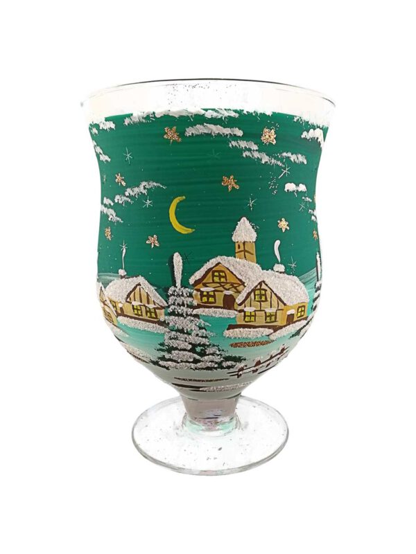 Windlichtbecher mit Fuß grün