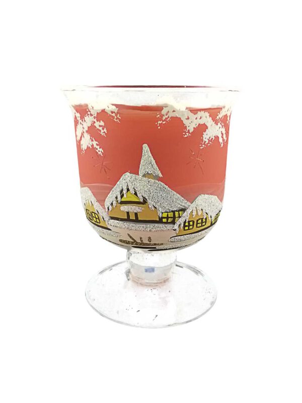 Windlichtbecher mit Fuß mittel terracotta