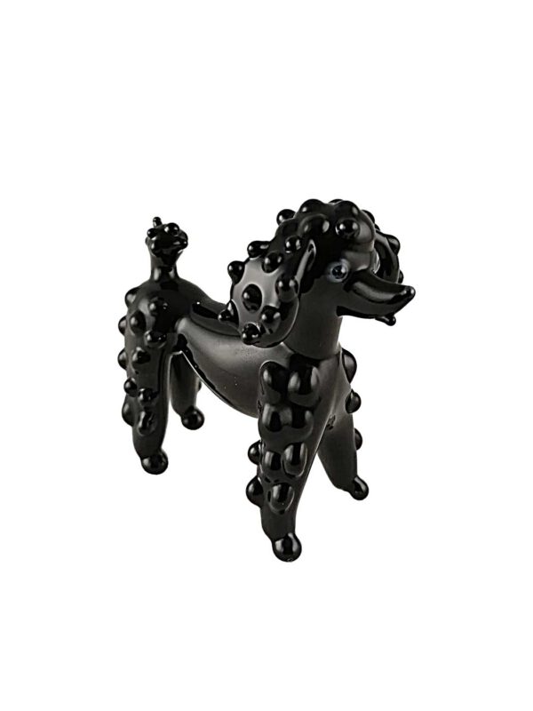 Glasfigur Pudel schwarz