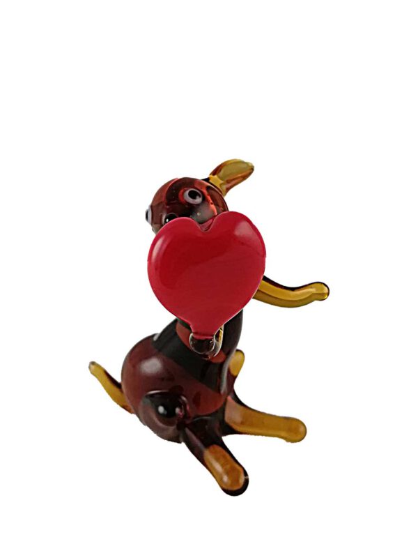 Glasfigur Hase mit Herz