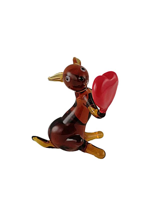 Glasfigur Hase mit Herz