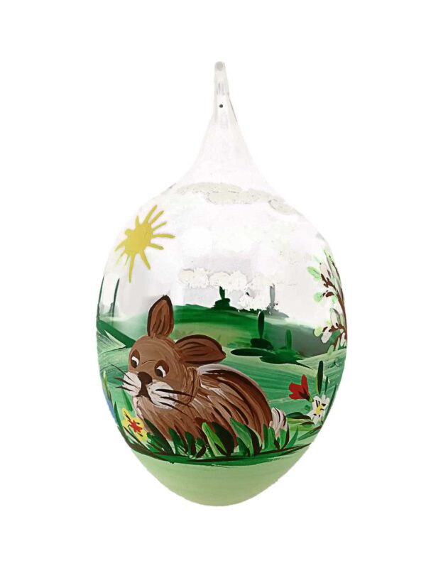 8er Osterei teilbemalt Hase sitzend