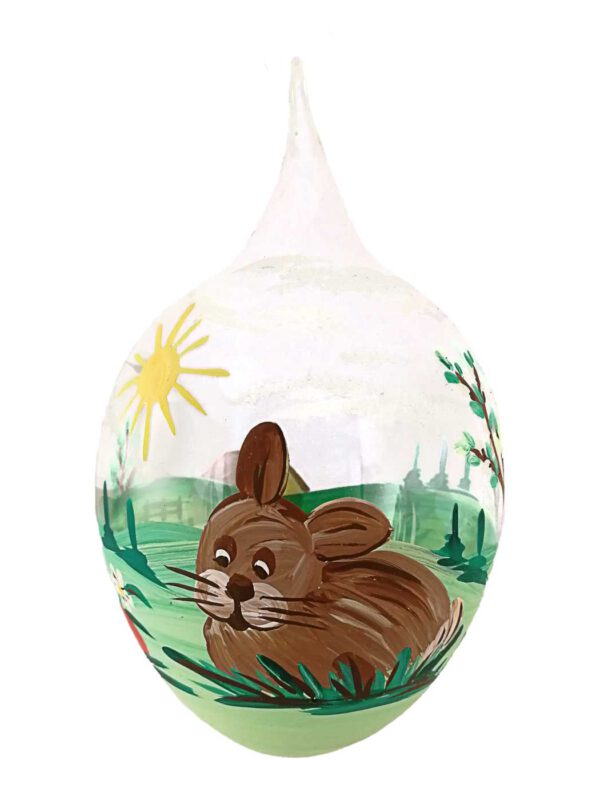 10er Osterei teilbemalt Hase sitzend