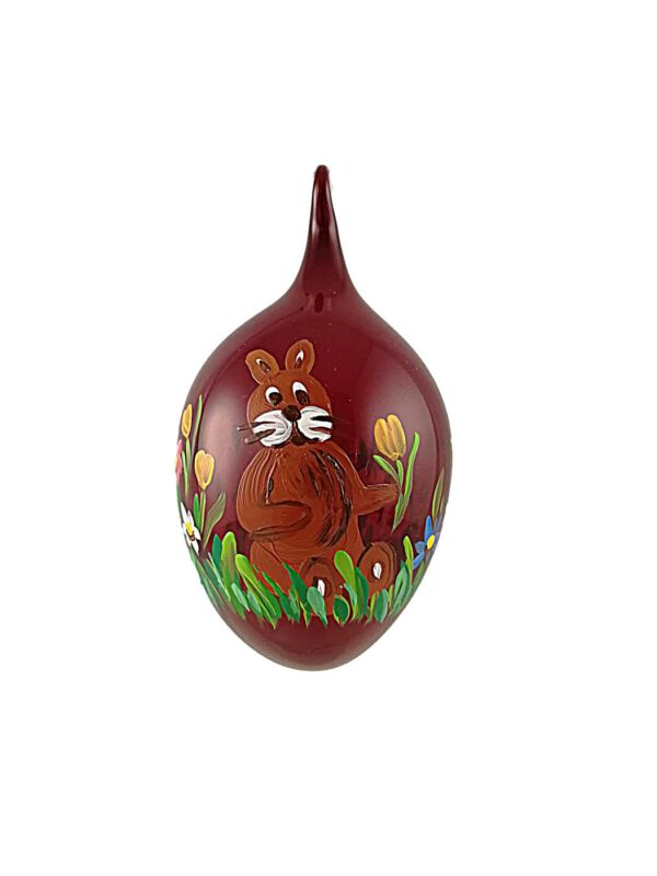 6er Osterei rot mit Hase